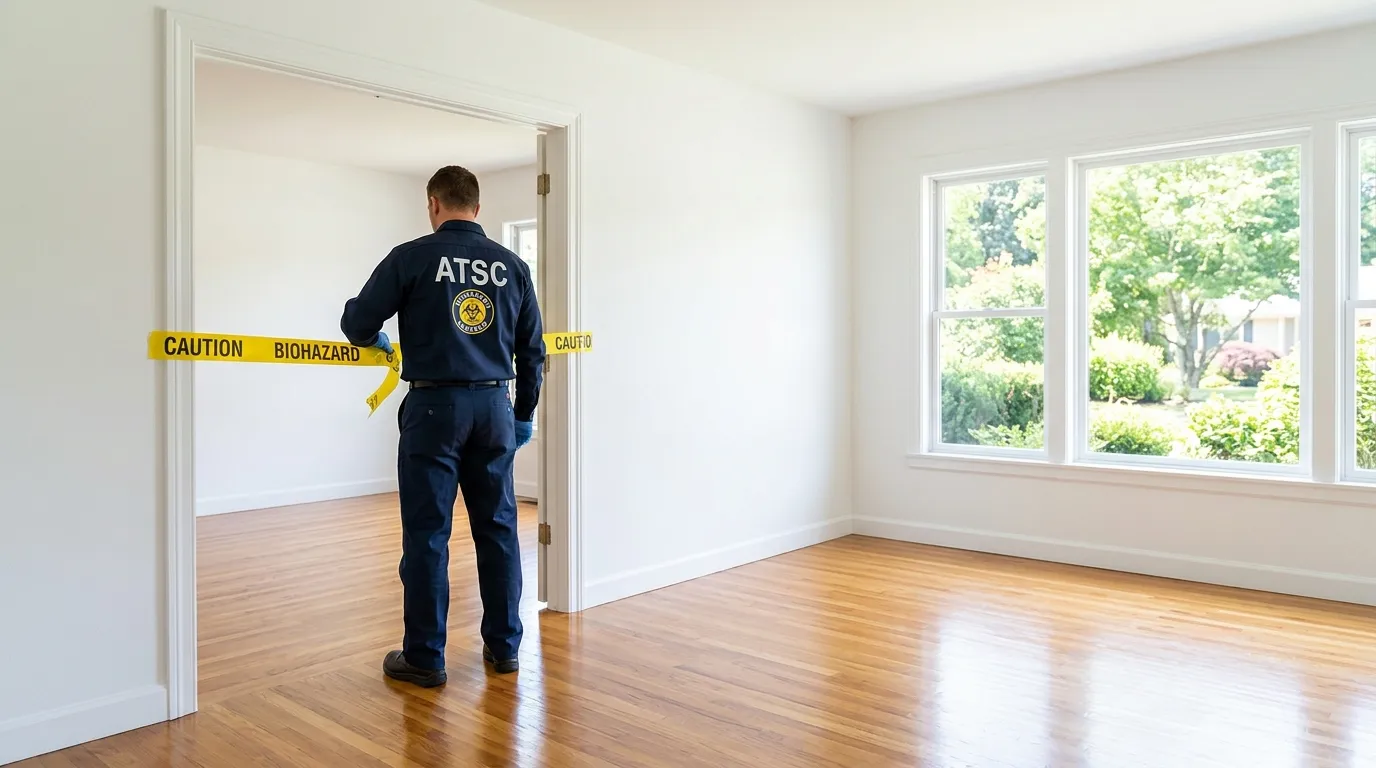 Certified biohazard cleanup crew performing Trauma Scene Cleanup in Sutton